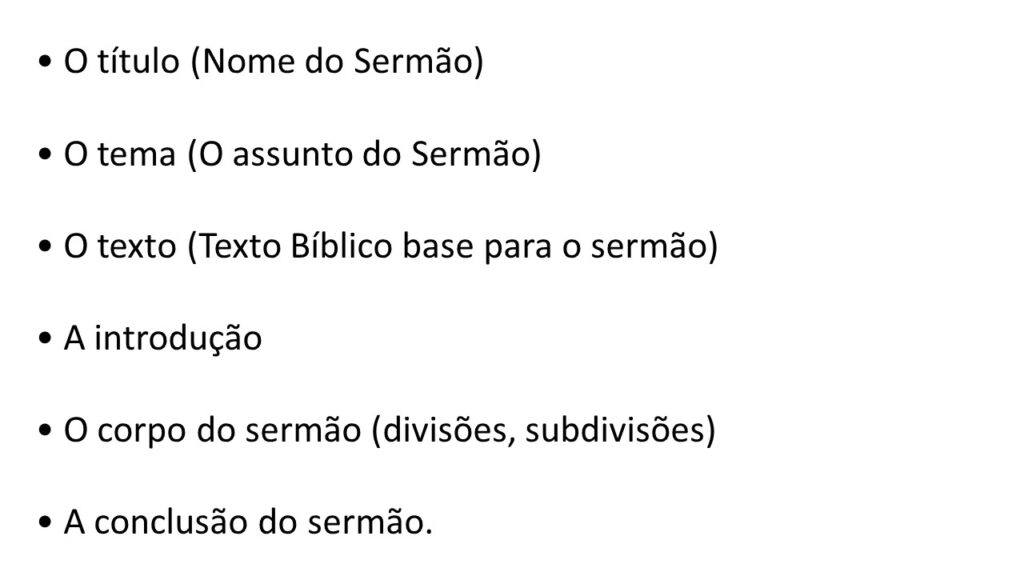 as partes do sermão